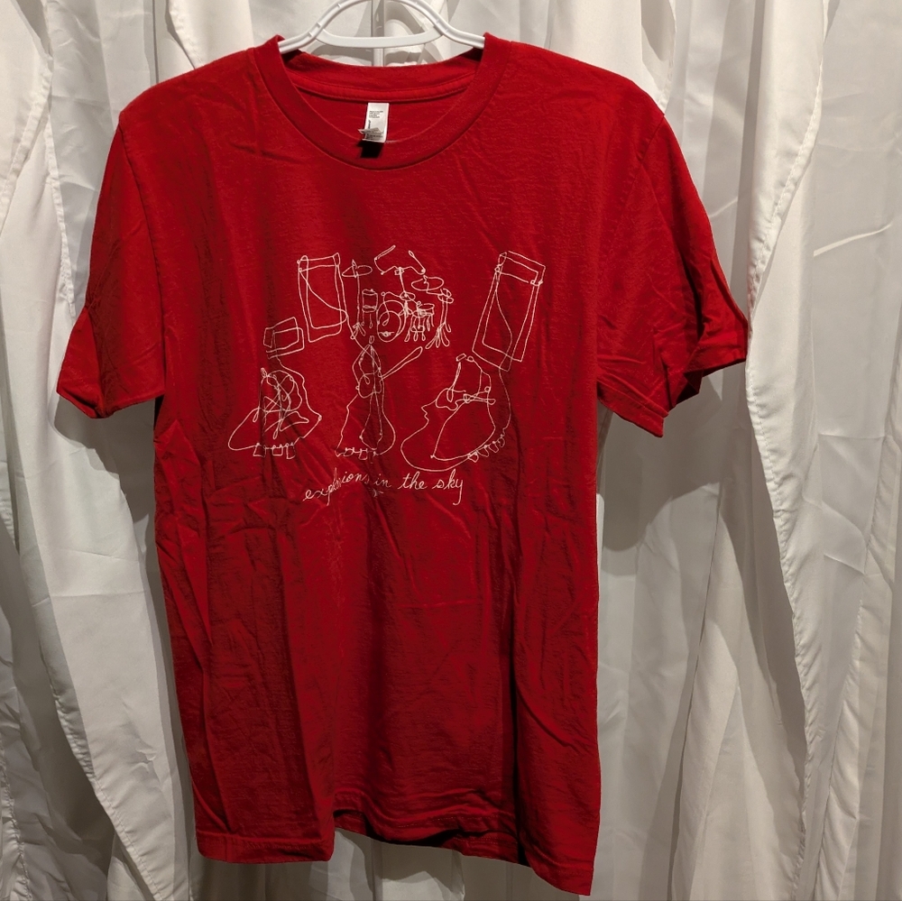 C1 American Apparel Men's Red and White T-shirt Sz Medium